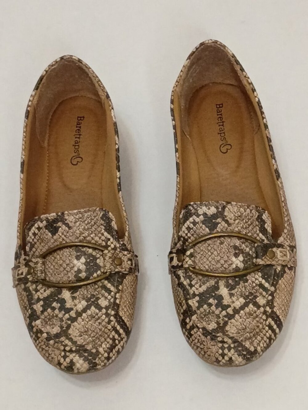 Baretraps Kellye Snakeskin Print Comfort Loafers Size 7.5M